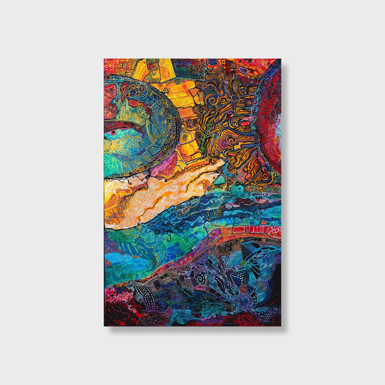 Texturiertes abstraktes Kunstwerk „Volcanica“ – Painting von Alexander Arshansky