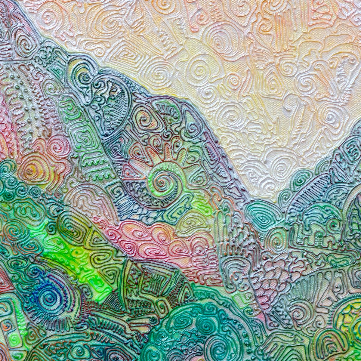 Une peinture de paysage texturée, 