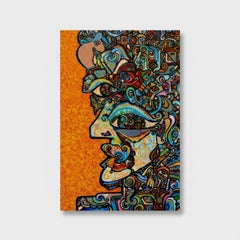 Peinture cubiste à l'acrylique, "Ambitieux"