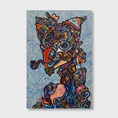 Peinture cubiste à l'acrylique, "Smoke Screen" (écran de fumée)