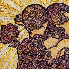 Un dipinto figurativo astratto, "Oracolo".