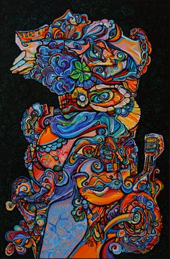 Biomorphic Cubist Painting, "Day Dreamer"