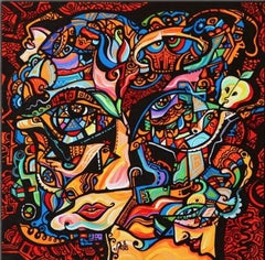 Biomorphic Cubist Painting, "Out of Control"