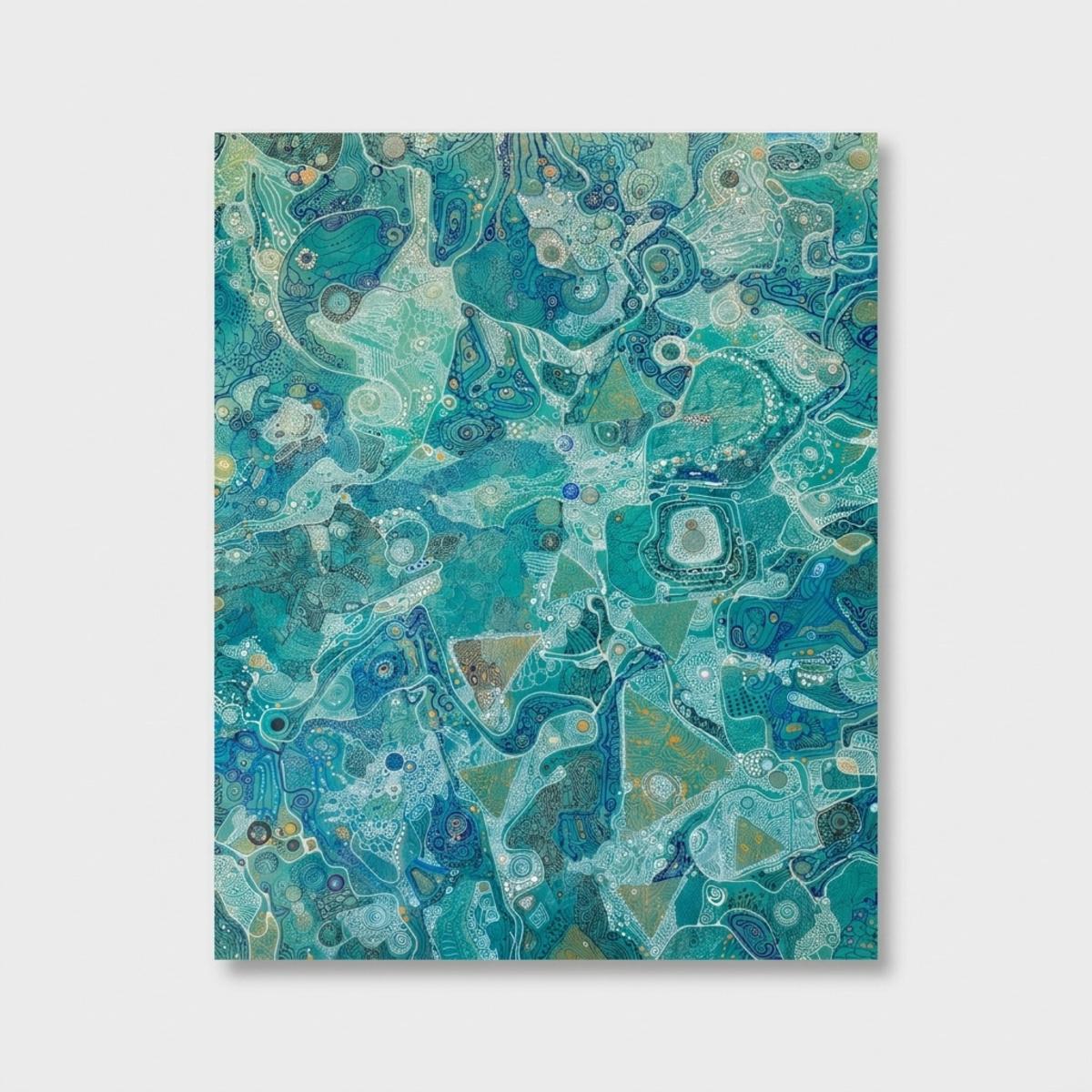 Alexander Arshansky Abstract Painting – „Küstengewässer“ – Abstrakte Malerei, Mischtechnik auf Leinwand, 2026