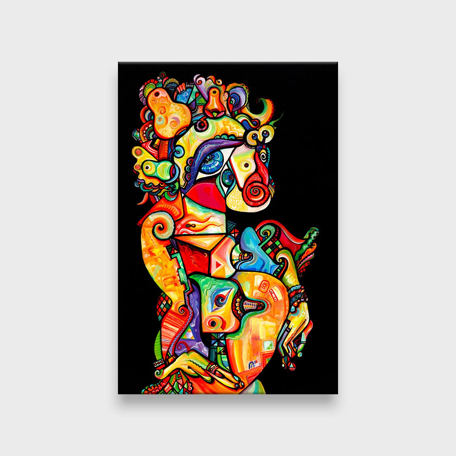 Pintura cubista contemporánea de figuras, 