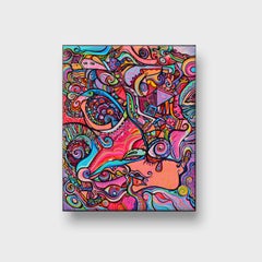 "Walk on a Beach", Original Cubist Painting, Acrylic on Canvas, 2010+