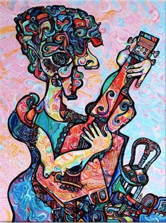 Cubist Painting, "Mandolin Player"