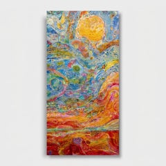 «Hypersonic Sunset», pintura abstracta, acrílico sobre lienzo, sin enmarcar, 2026