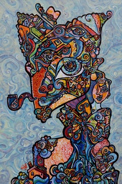 "Smoke Screen" Cubist Painting, Acrylic on Canvas, 2025, Unframed