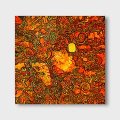 Pintura cubista contemporánea vibrante, "El sol de la mañana"