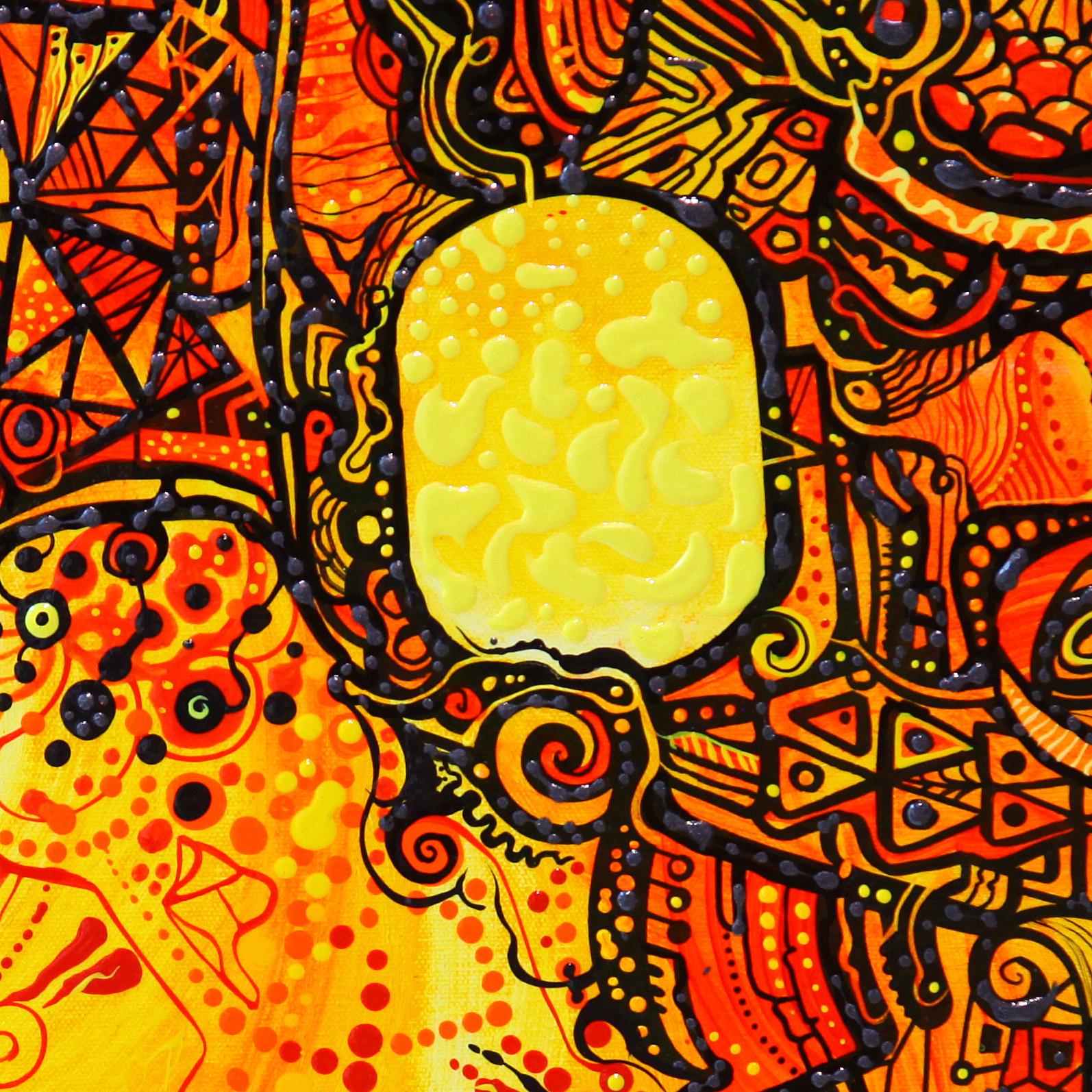 Pintura cubista contemporánea vibrante, 