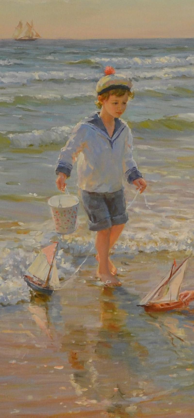 Niños jugando en la playa