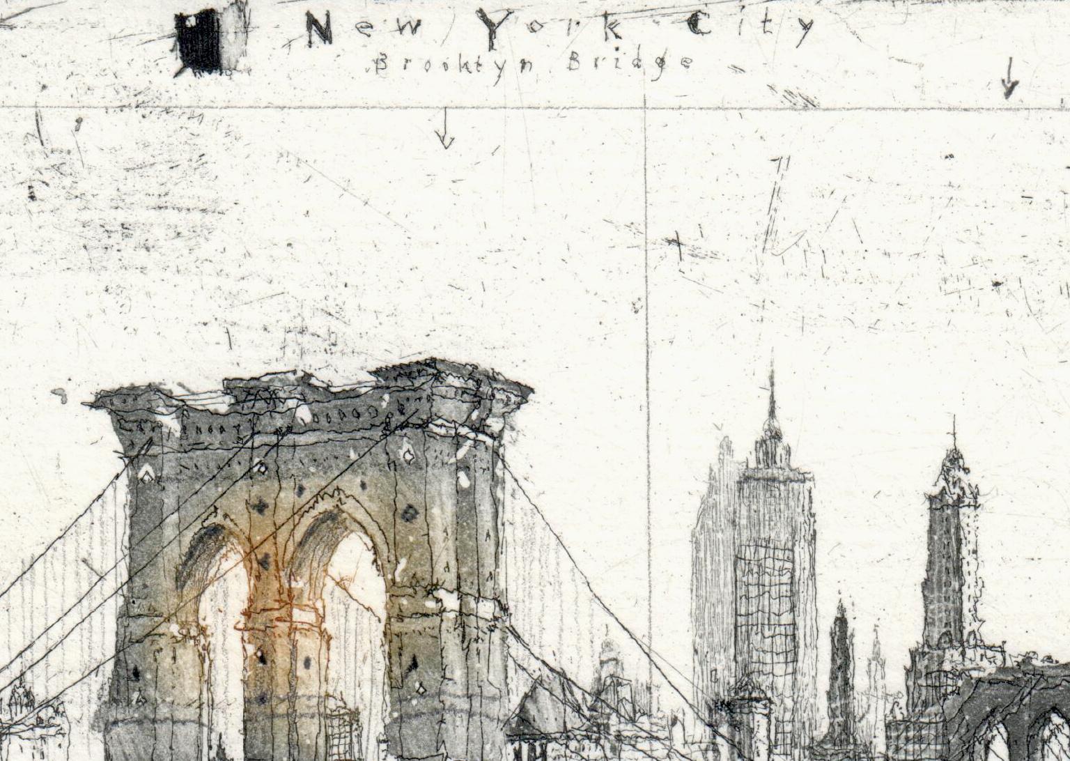 New York, Brooklyn Bridge, Alexander Befelein Contemporary Limited Edition Print For Sale 3
