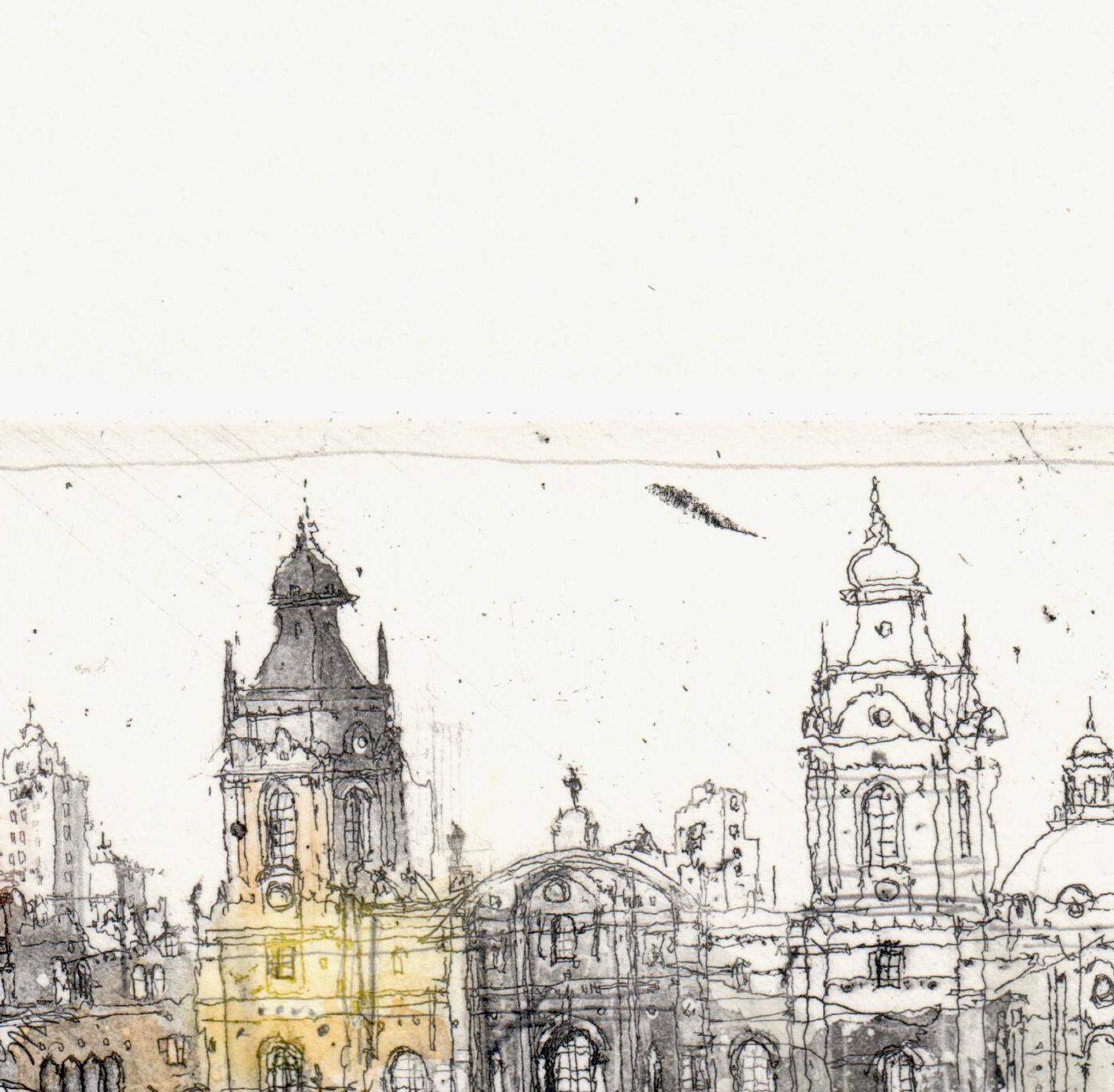 Peru, Lima I, Alexander Befelein Contemporary Limited Edition Print Etching Grey For Sale 3