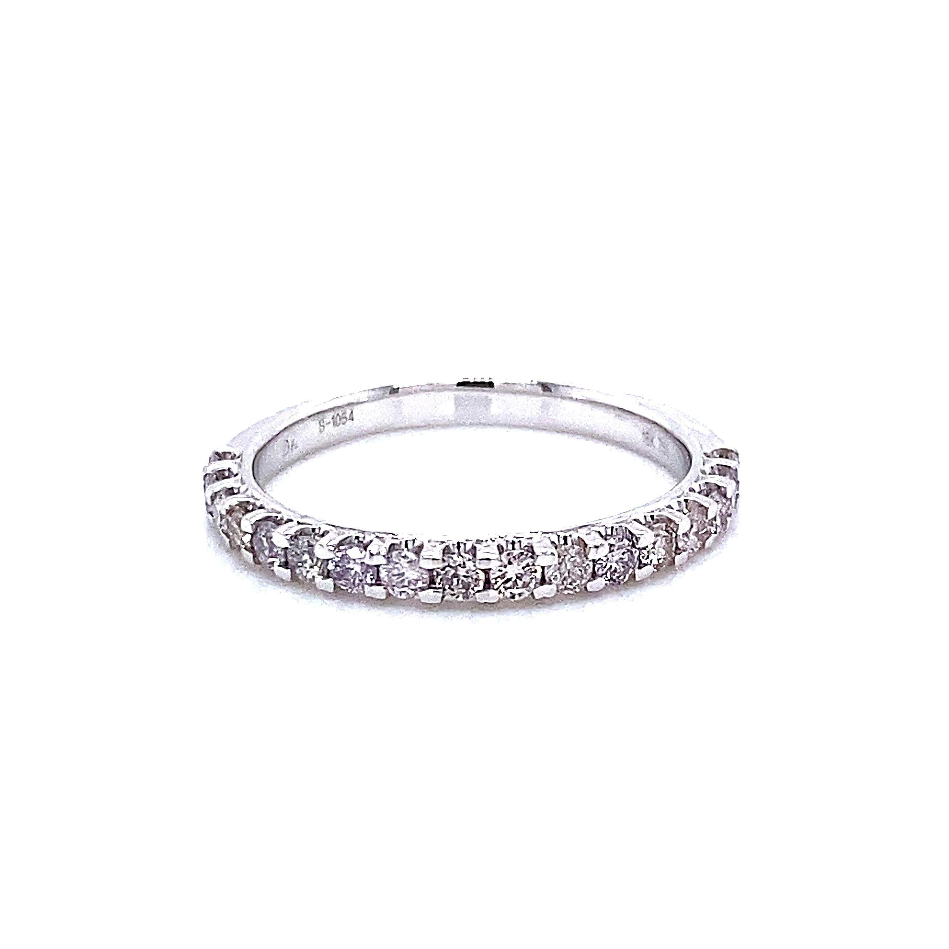 Contemporary Alexander Beverly Hills 0.46ct Round Diamond Eternity Half Band 18k White Gold For Sale