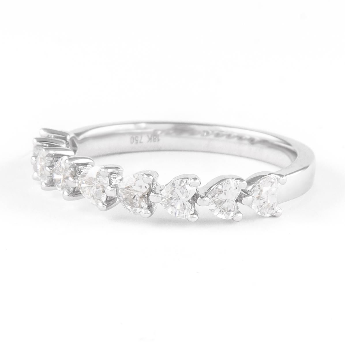 Alexander Beverly Hills 0,74 Karat Herz-Diamant D-F VVS2/VS1 Halb-Eternity-Ring  (Moderne) im Angebot