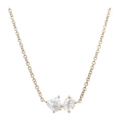Alexander Beverly Hills 0.85ct Oval & Heart Diamond Pendant Necklace 18k