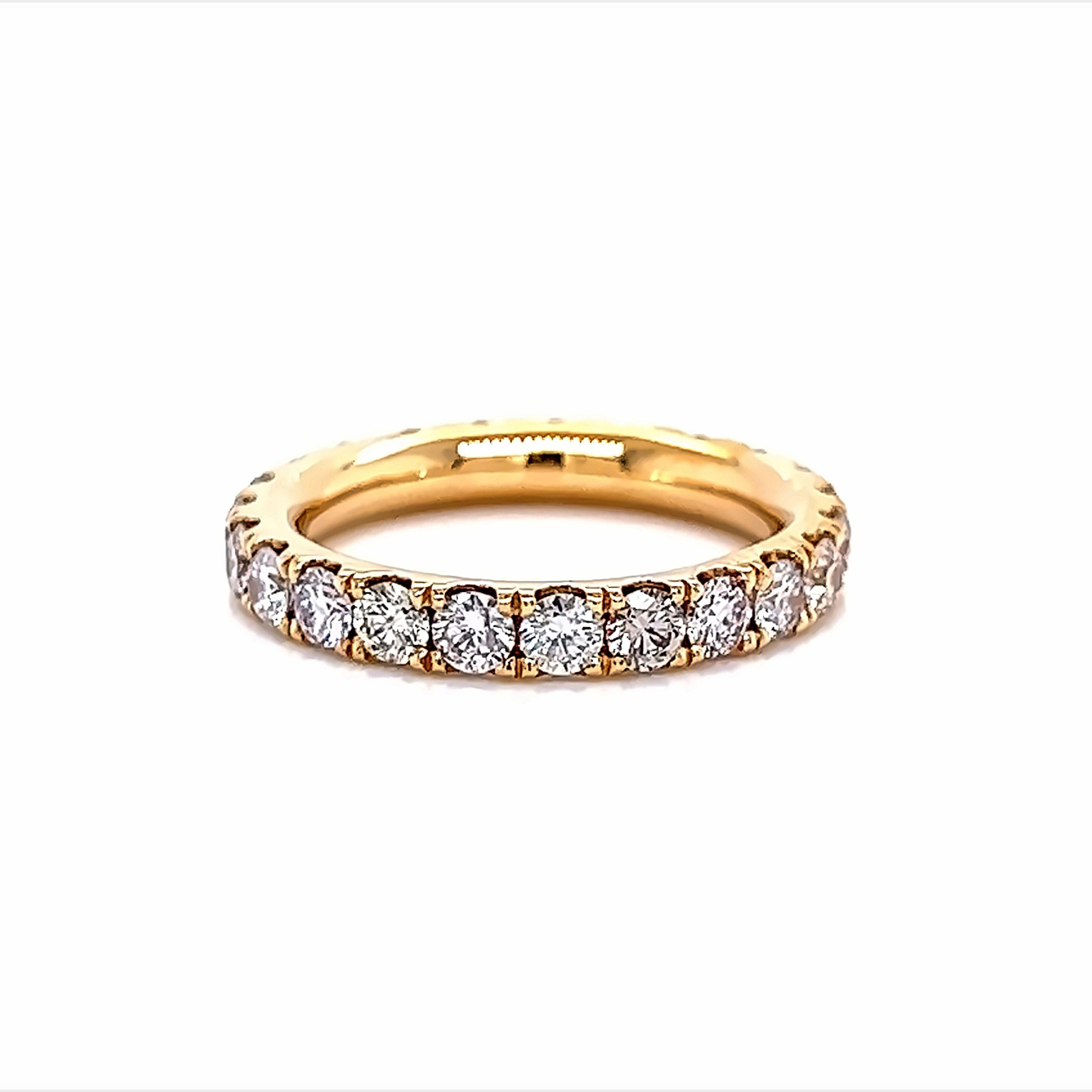 Taille ronde Alexander Beverly Hills Bracelet d'éternité en or jaune 18k avec diamant rond de 0,88ct 6,75 en vente