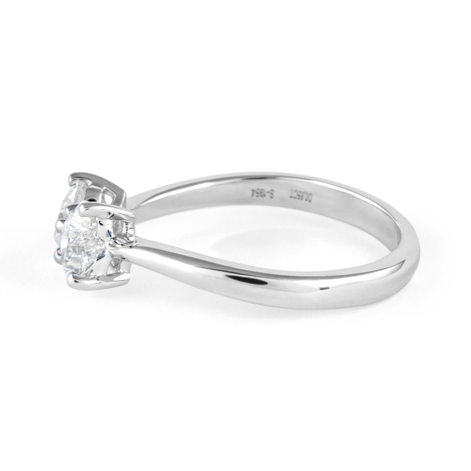 Contemporaneo Alexander Beverly Hills 0,91ct Anello con diamante a forma di cuore Toi Et Moi 18k in vendita