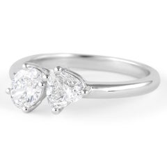 Alexander Beverly Hills 0.98ct Heart & Oval Shape Diamond Toi Et Moi Ring 18k