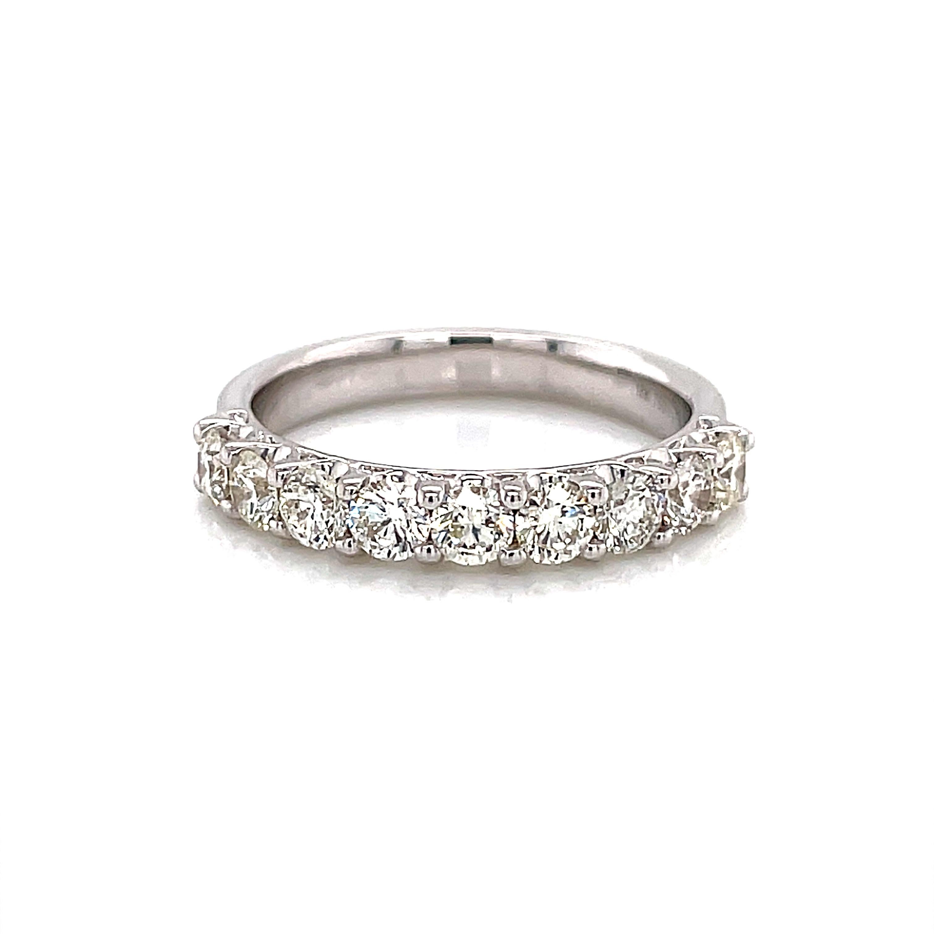Alexander Beverly Hills 1,01 Karat runder Diamant Halb-Eternity-Ring 18k Weißgold (Moderne) im Angebot