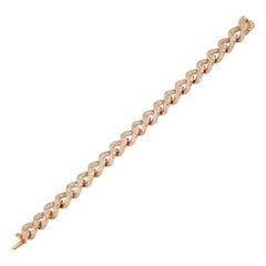 Alexander Beverly Hills Cuban Gliederarmband aus 18 Karat Roségold mit 10,24 Karat Diamanten