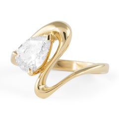 Alexander Beverly Hills 1.04ct Pear Diamond Abstract Ring 18k Yellow Gold