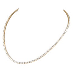Alexander Beverly Hills 11,06ct Diamant Tennis Halskette 18k Gelbgold 16.5in