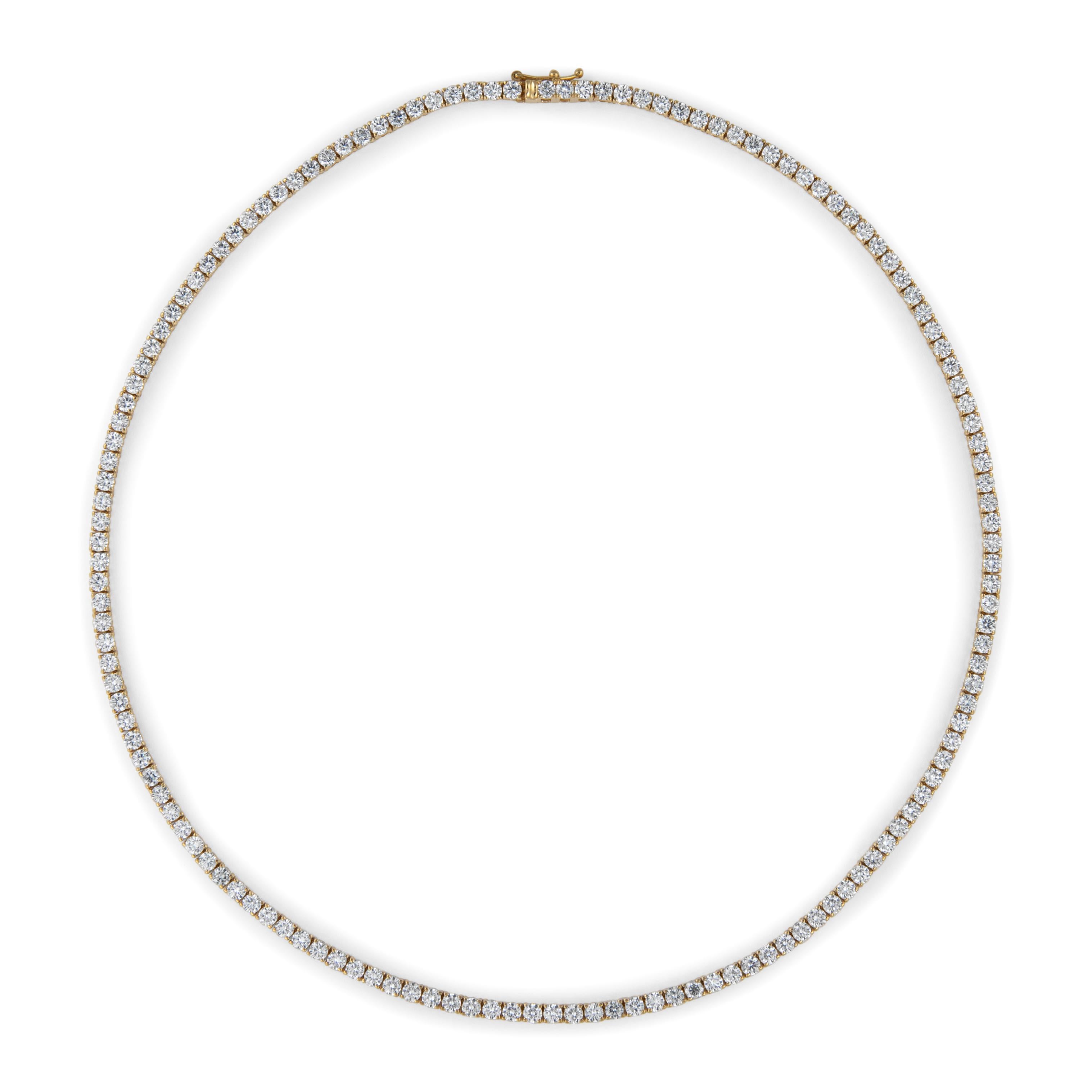 Contemporaneo Alexander Beverly Hills - Collana Tennis con diamanti da 11,06 carati in oro giallo 18 carati da 16,5 pollici in vendita