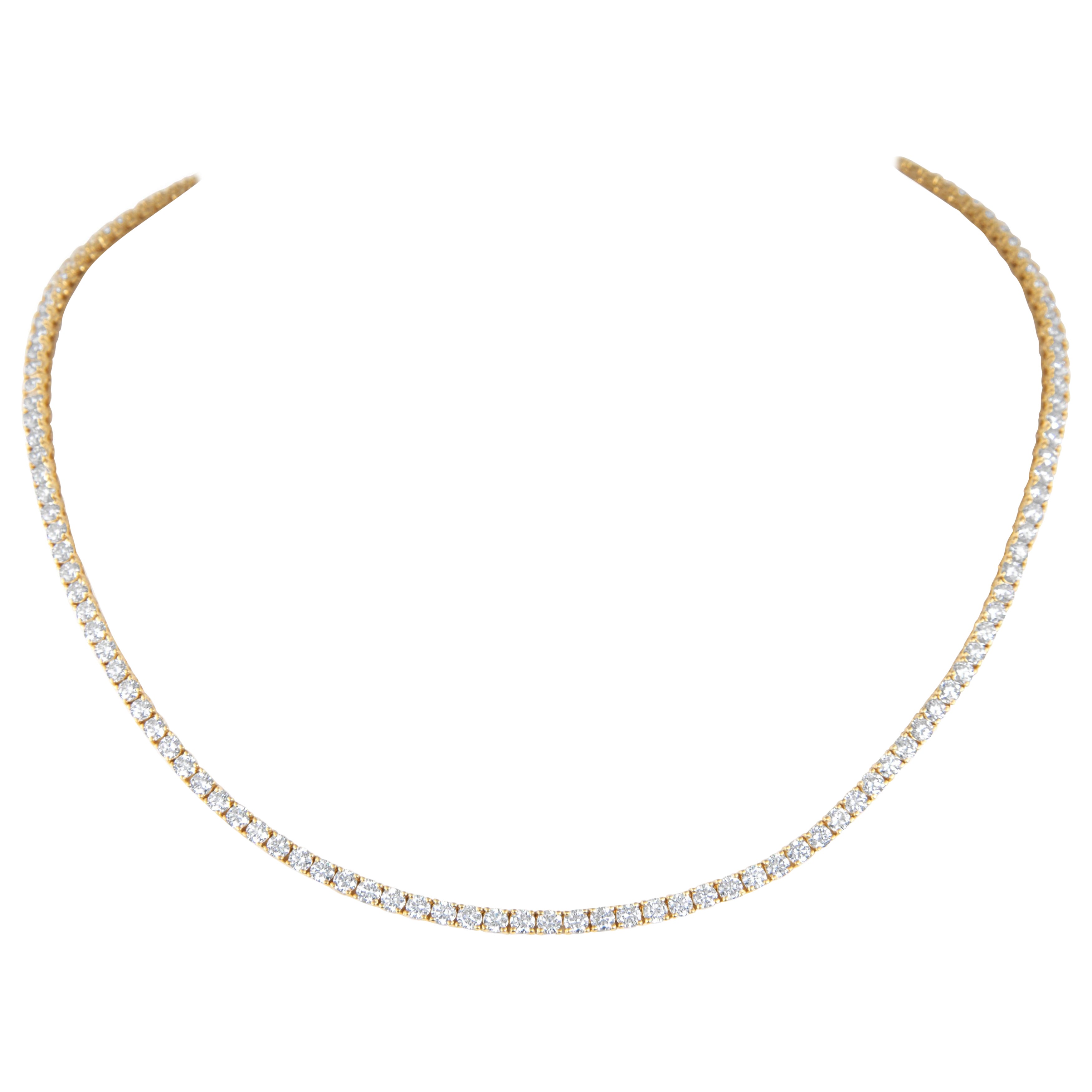 Alexander Beverly Hills Collar de tenis con diamantes de 11,13 ct Oro amarillo de 18 quilates 16,5 pulg.