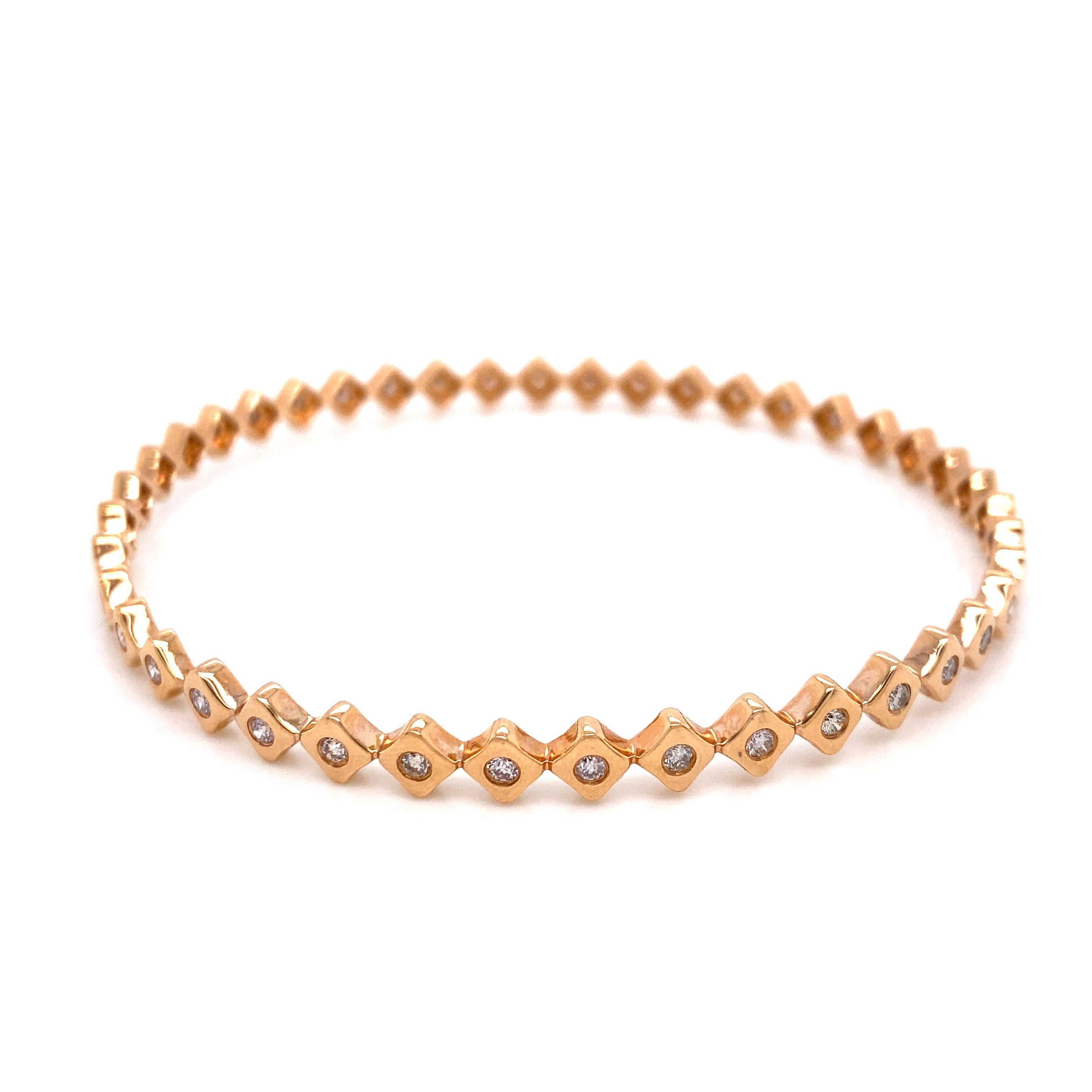 Contemporaneo Alexander Beverly Hills Bracciale con diamanti da 1,12 carati in oro rosa 18 carati in vendita