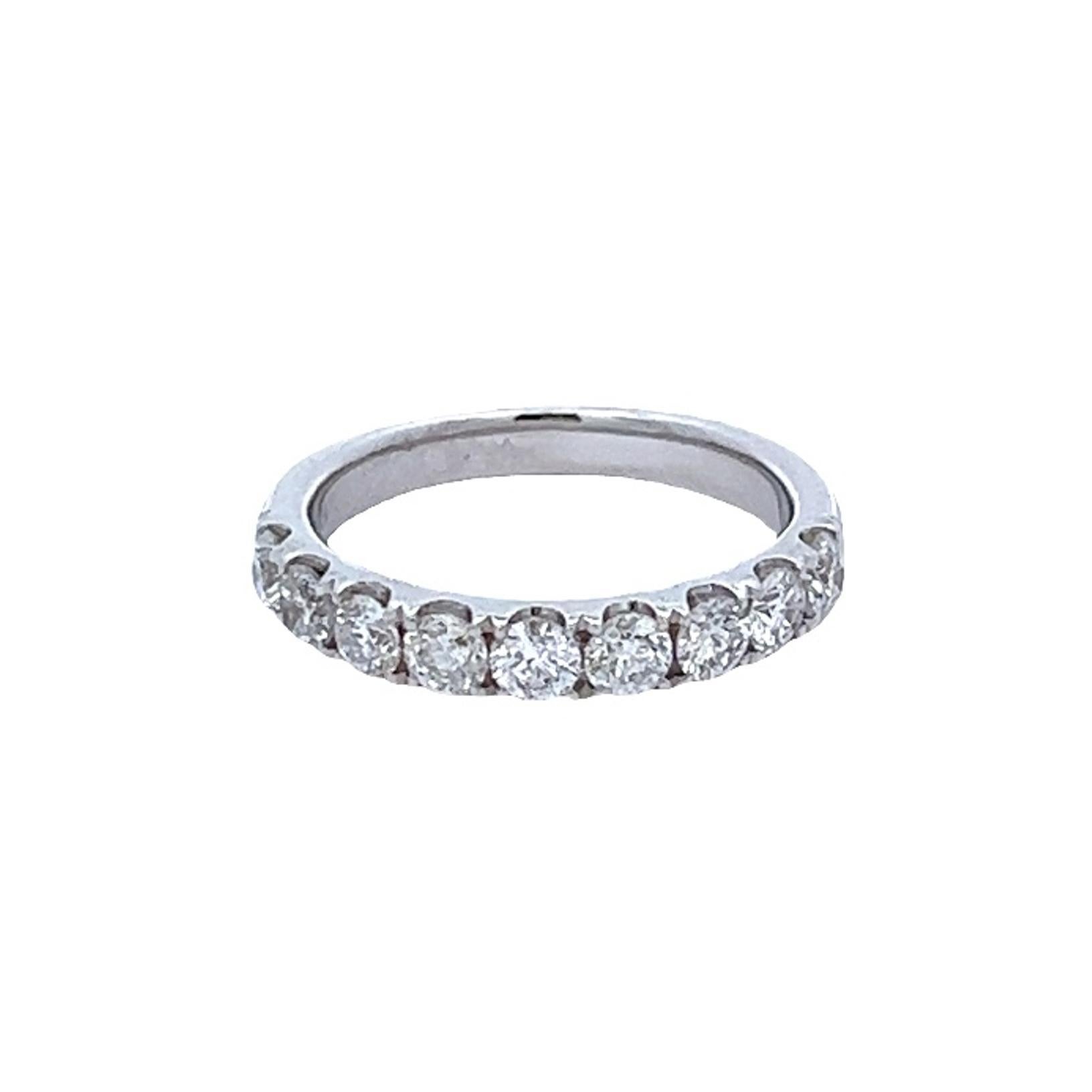 Contemporary Alexander Beverly Hills 1.13ct Round Diamond Eternity Half Band 18k White Gold For Sale