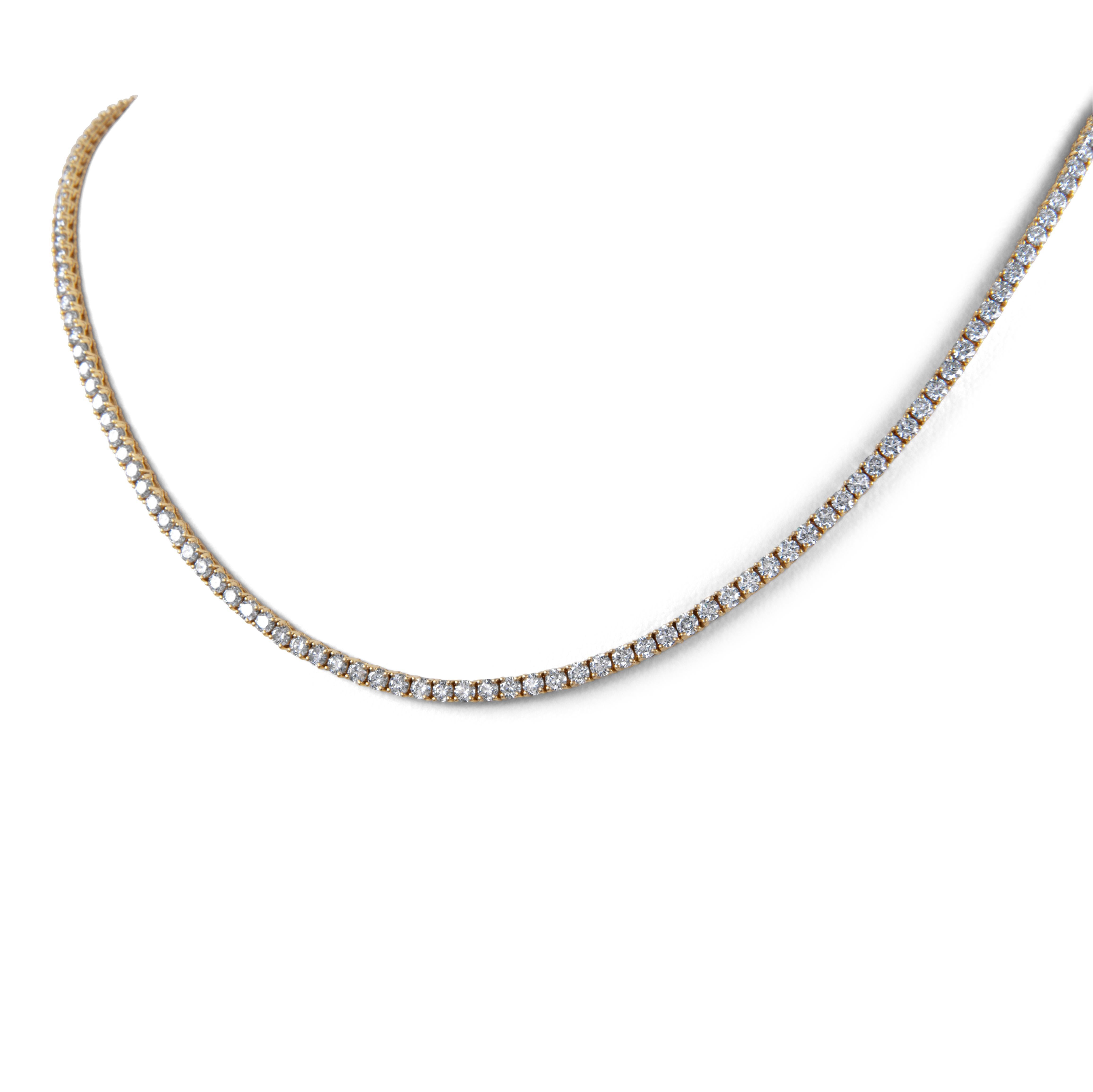 Alexander Beverly Hills Collar de tenis con diamantes de 11,41 ct Oro amarillo de 18k 18,5 pulg. Contemporáneo en venta