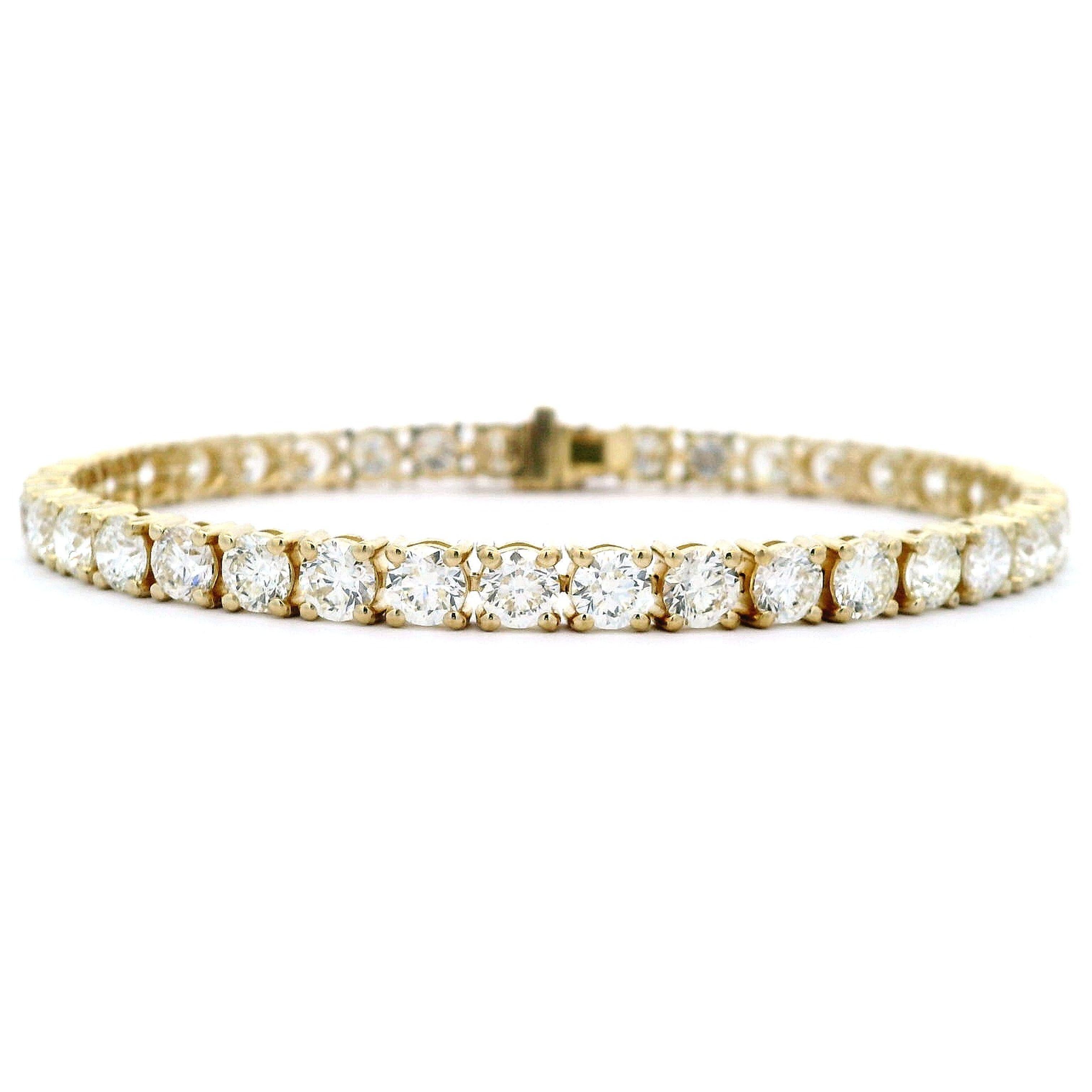 Contemporary Alexander Beverly Hills 11.43ct Diamond Tennis Bracelet 18k Yellow Gold For Sale