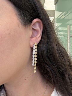 Alexander Beverly Hills 11.44ct Fancy Yellow Diamond Drop Earrings 18k Gold