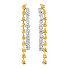 Alexander Beverly Hills 11.44ct Fancy Yellow Diamond Drop Earrings 18k Gold