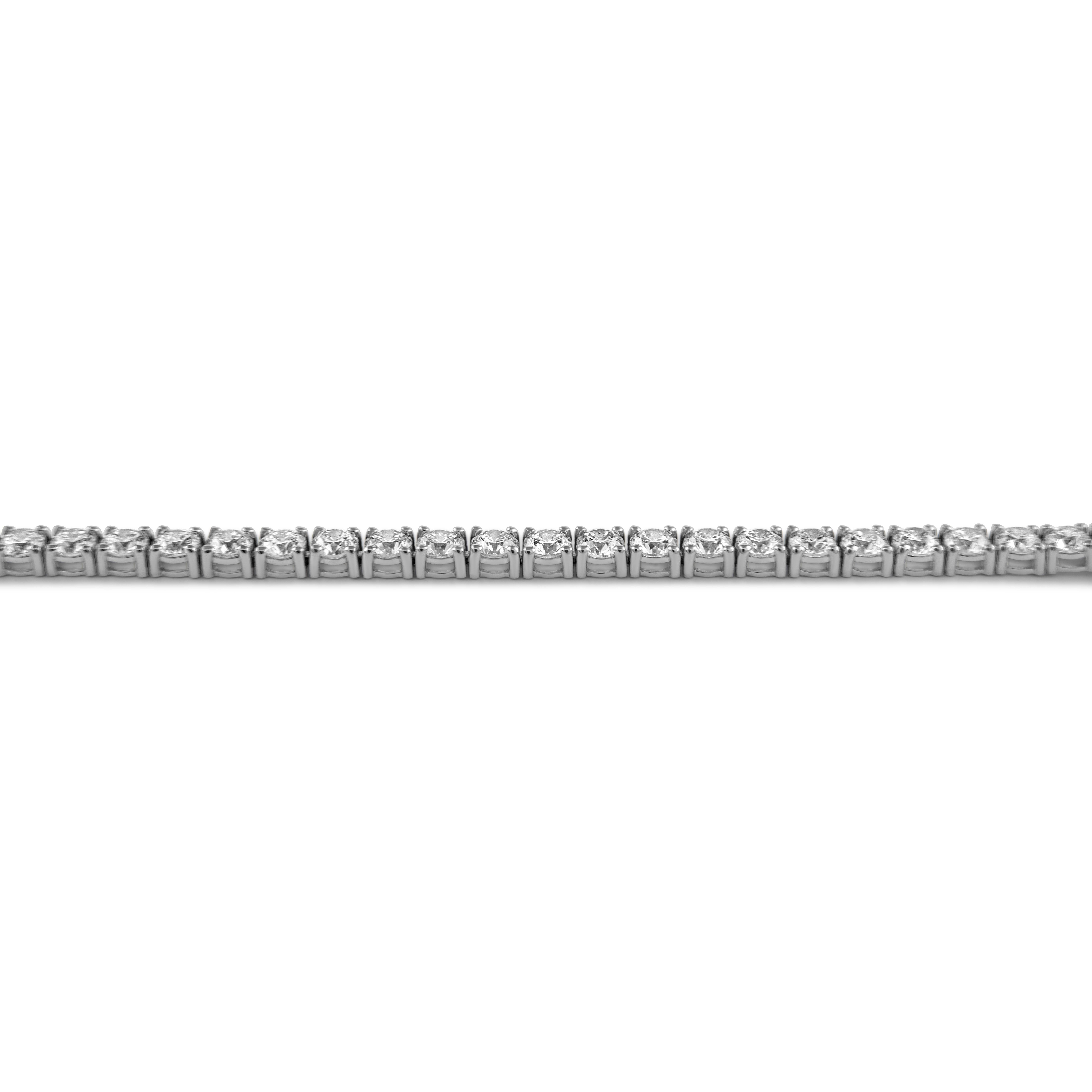 Round Cut Alexander Beverly Hills 11.57ct Diamond Tennis Bracelet 18k White Gold For Sale