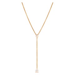 Alexander Beverly Hills 1.16ct Pear Cut Diamond Drop Necklace 18k Rose Gold
