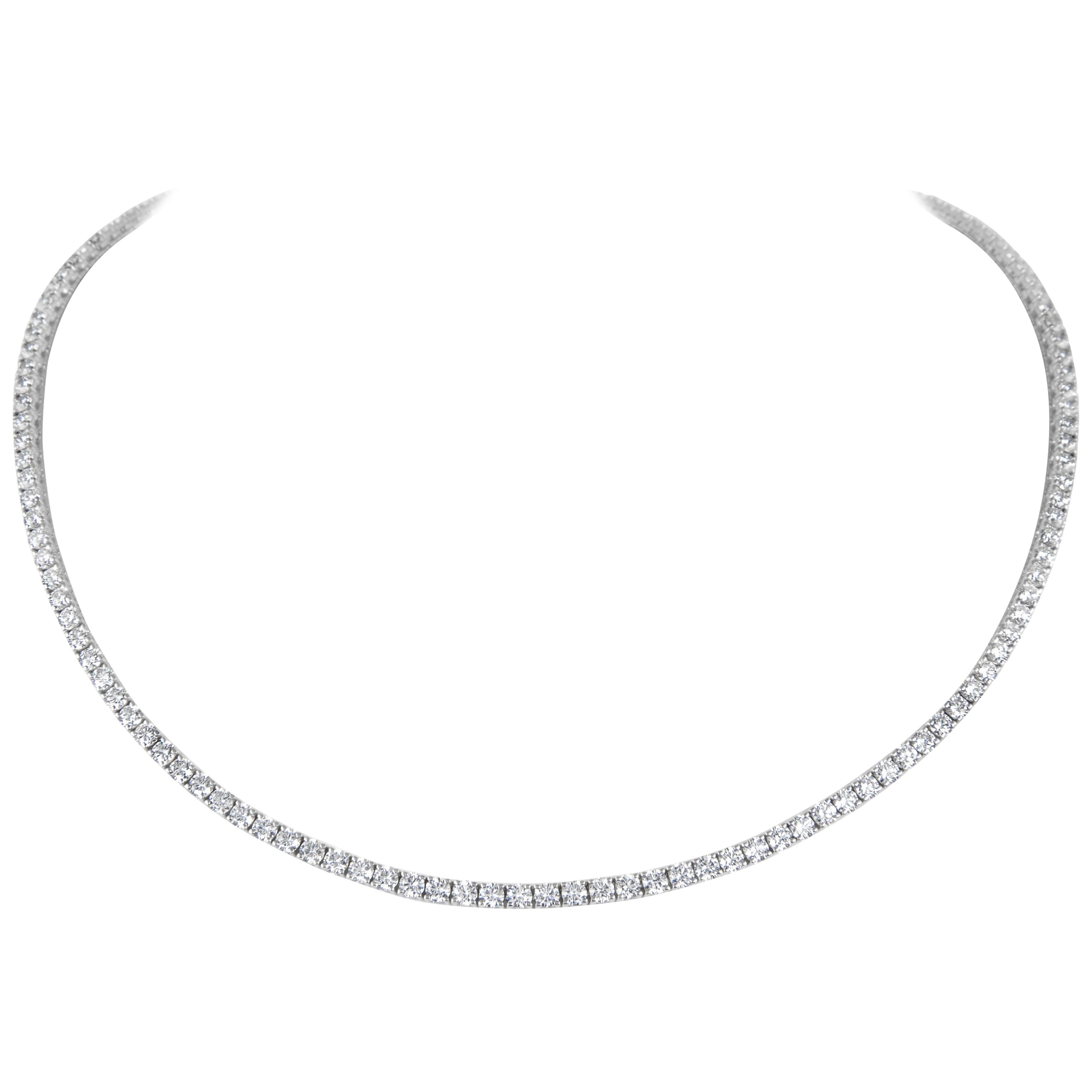 Alexander Beverly Hills 11,74 Karat D-F VVS Diamant-Tennis-Halskette 18k 16,5in