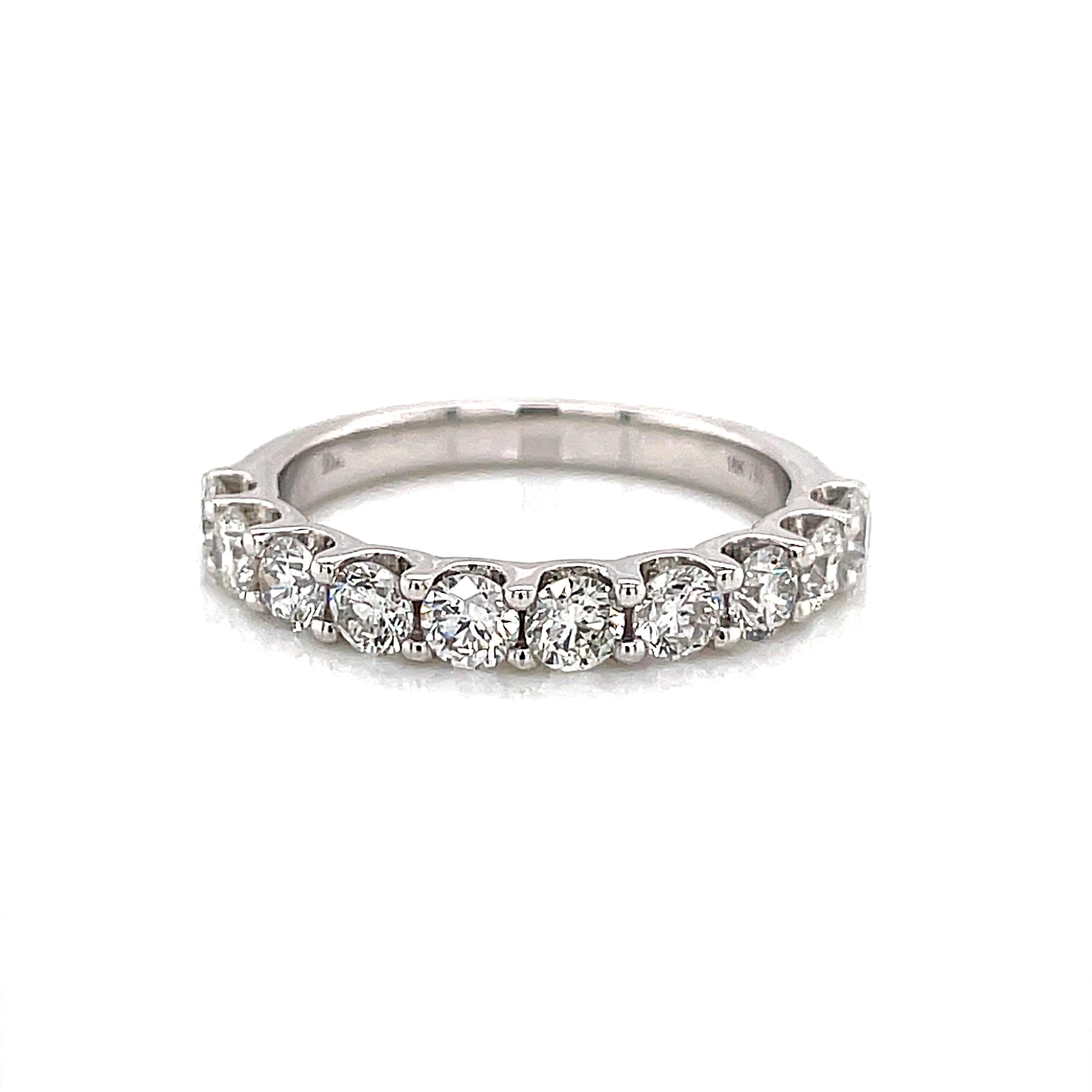 Alexander Beverly Hills 1,19 Karat runder Diamant Halb-Eternity-Ring 18k Weißgold (Moderne) im Angebot