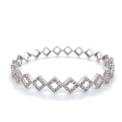 Alexander Beverly Hills 1.20ct Diamond Bangle Bracelet 18k White Gold
