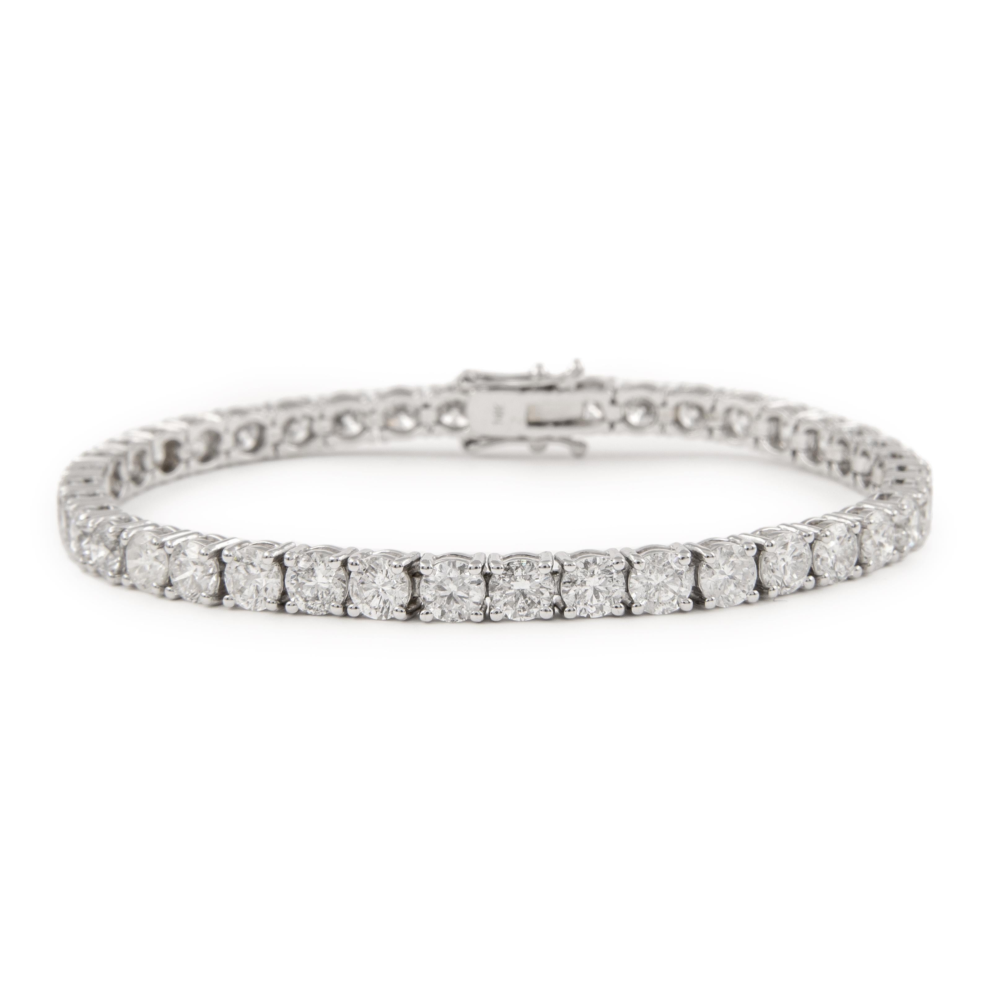 Alexander Beverly Hills Pulsera de tenis de diamantes de 12.19 ct Oro blanco Corte redondo en venta