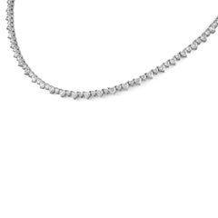 Alexander Beverly Hills 12.24ct Heart Diamond Tennis Necklace 18k White Gold