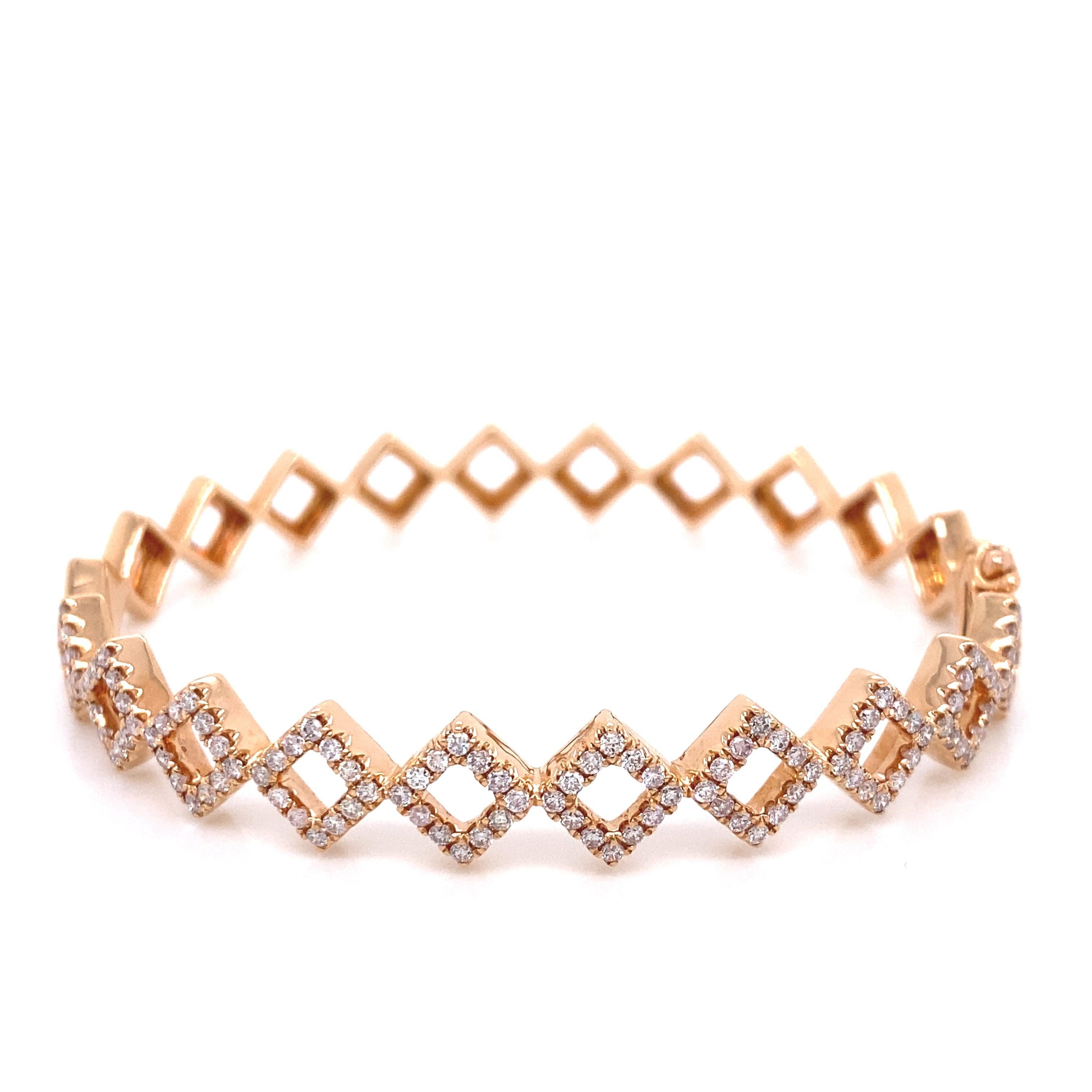 Contemporain Alexander Beverly Hills Bracelet jonc en or rose 18 carats avec diamants 1,25 carat en vente