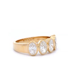Alexander Beverly Hills 1.25ct Oval Diamond Half Eternity Band 18k Yellow Gold