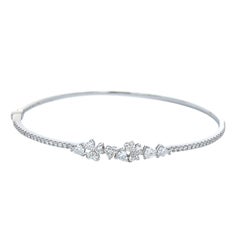 Alexander Beverly Hills 1.26 carat Diamond Bangle Bracelet 18k White Gold