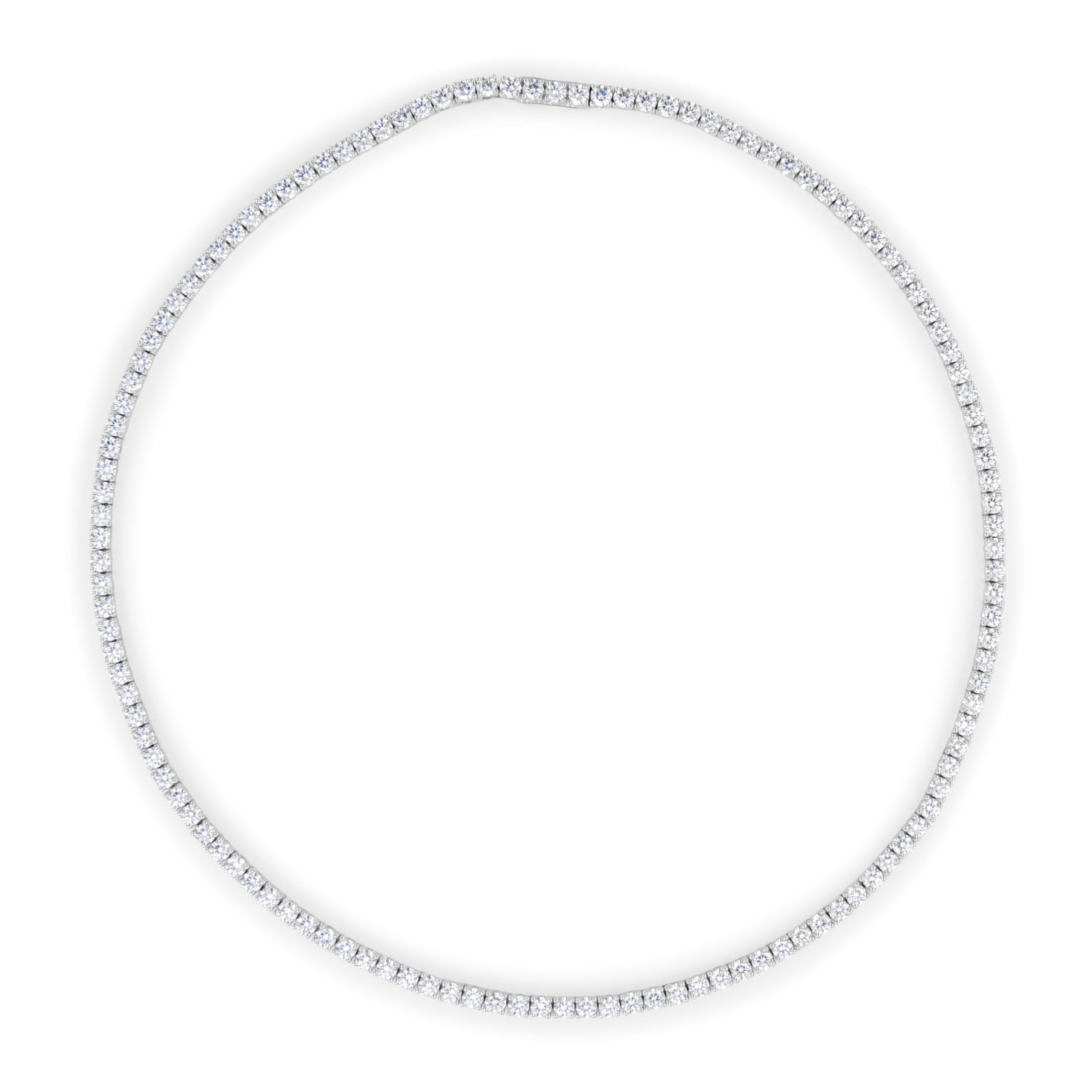 Bellissima e classica collana tennis con diamanti naturali. Di Alexander Beverly Hills.
125 diamanti tondi brillanti, 12,65 carati. Colore D-F e purezza VVS1-VS1. Oro bianco 18 carati, 26,90 grammi, 16 pollici.
Su richiesta, una valutazione digitale