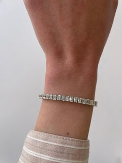 Alexander Beverly Hills 12.67ct F VS1 Emerald Cut Diamond Tennis Bracelet 18k