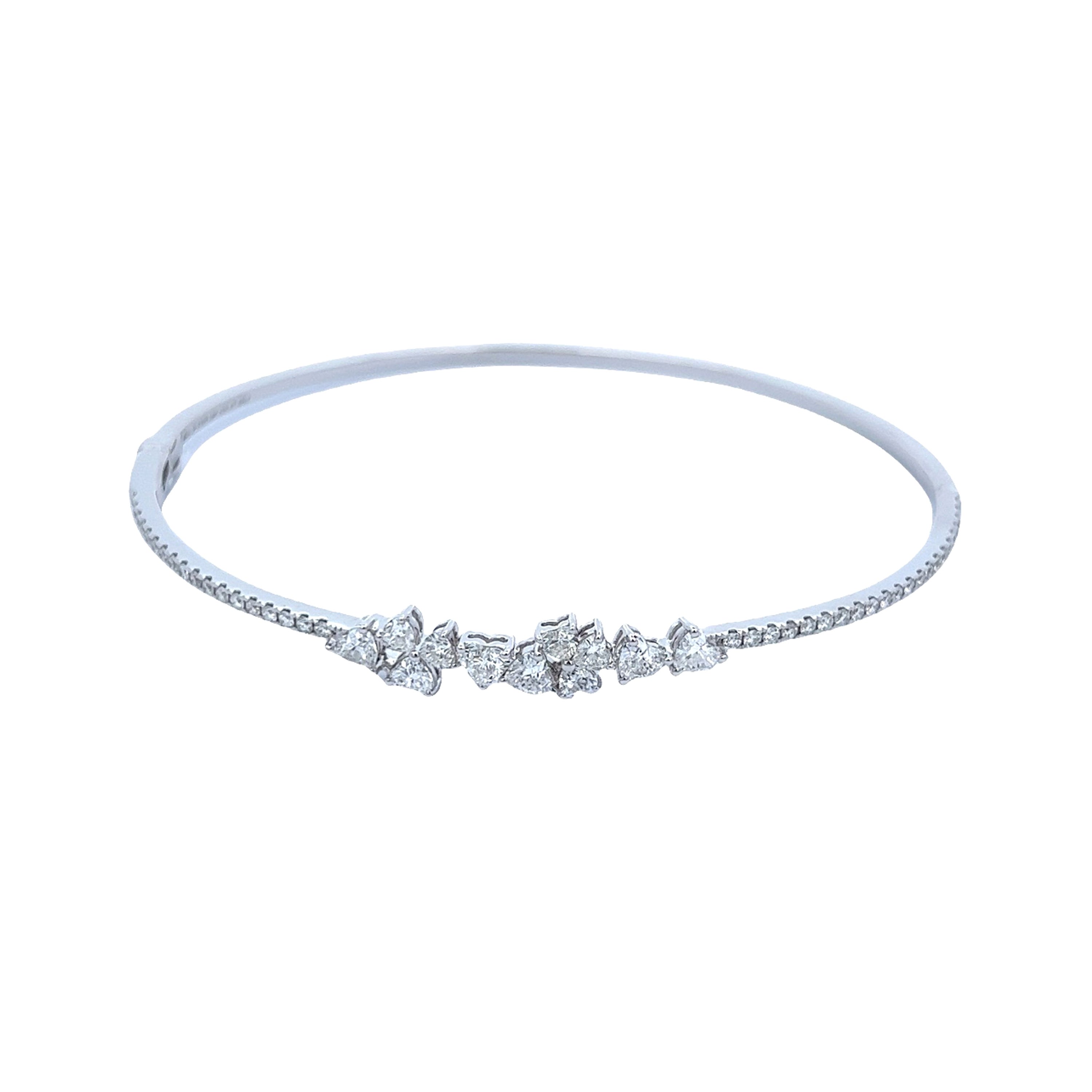 Alexander Beverly Hills 1.27 carat Diamond Bangle Bracelet 18k White Gold