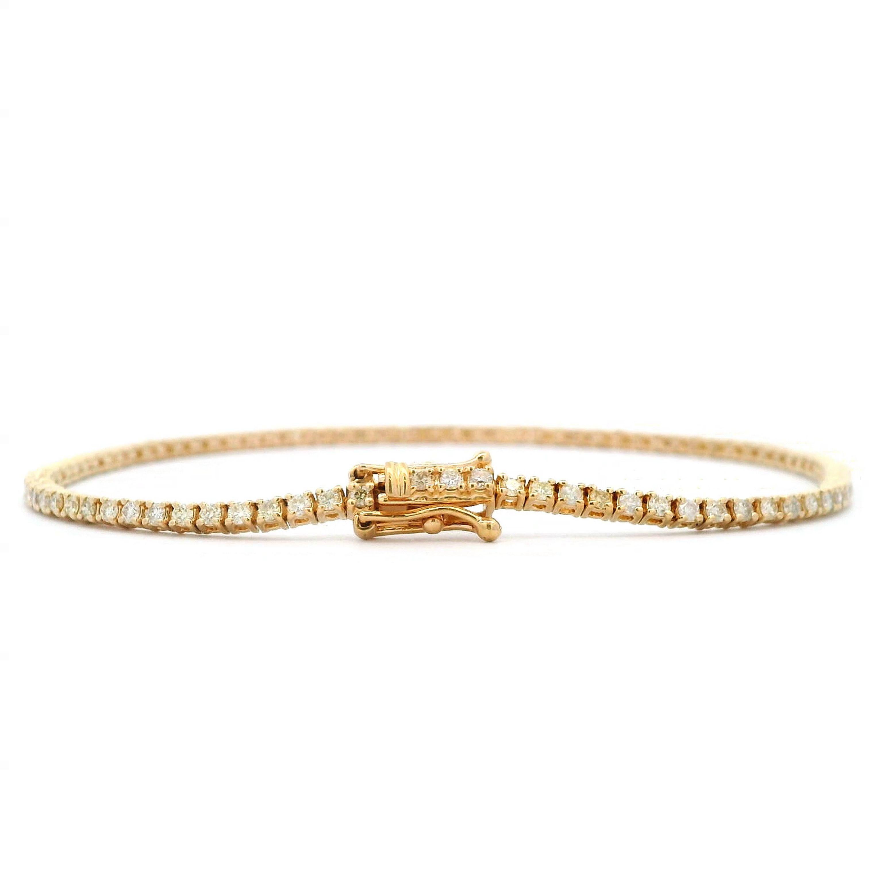 Moderno Alexander Beverly Hills Bracciale tennis con diamanti da 1,28 carati in oro giallo 18 carati